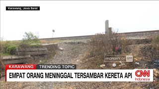 Melihat Langsung Lokasi Empat Orang Meninggal Tersambar Kereta Api di Karawang [upl. by Kcinom]