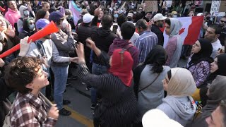 Clash of ideologies at LGBTQ protests in downtown Montreal [upl. by Biebel353]