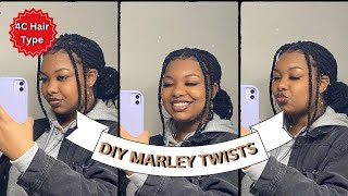 DIY Marley Twists  How to Start The Twists Separate Marley Hair amp More [upl. by Anitsuga]