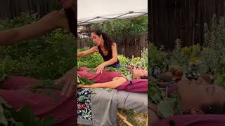 Brushing me with plants 🌿 asmr asmrvideos healing shaman [upl. by Horner]