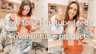 how to set up tube feedings my favorite feeding tube products amp infinity pump priming hack [upl. by Bautram875]