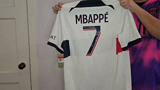 Unboxing Authentic Kylian Mbappé PSG 202324 Away Jersey Paris SaintGermain Kit by Nike [upl. by Berthold668]