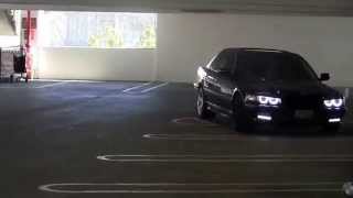 BMW 740i e38 exhaust in parking garage [upl. by Lamarre356]