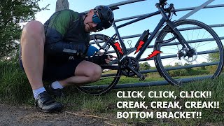 How to Fix a Clicking Creaking Bottom Bracket  Triban RC520 Service [upl. by Nylekcaj533]