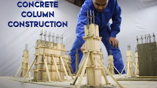 Concrete Column Construction Process  Traditional Timber Formwork [upl. by Azer]