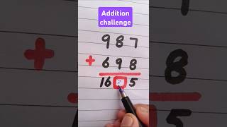 Addition challenge😊 shortvideo maths mathpuzzles additiontricks addition [upl. by Lemert469]