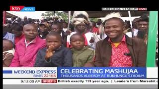 Kenyans flood Bukhungu Stadium President Kenyatta to preside over  MashujaaDay2018 [upl. by Asserac]