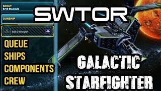 SWTOR Galactic Starfighter PTS How to Queue Ships Components Crew Cosmetics [upl. by Alyaj199]