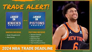 Pistons Trade Quentin Grimes for Bojan Bogdanovic  Detroit Pistons Going in a Good Direction [upl. by Enimisaj]