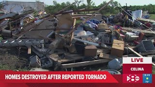 Texas couple describes damage from reported Celina tornado [upl. by Barncard762]