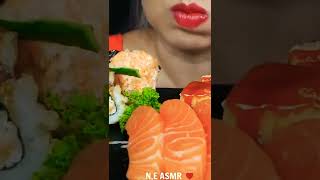 SASHIMI amp ROLLS WITH N E LETS EAT YOUTUBE SHORT VIDEO FAST EATING ASMR [upl. by Clardy]