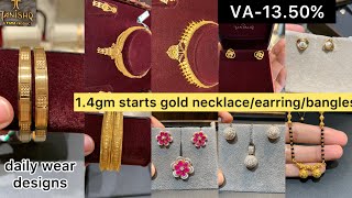 just💕14gm gold jewellery with price tanishq  gold jewellery collection  tanishq jewellery [upl. by Ahsyia]