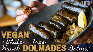 How to Make Greek Dolmades Dolma — Stuffed Grape Leaves  No Meat GlutenFree and Vegan Recipe [upl. by Ayifa545]