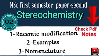 Racemic modification •Stereochemistry MSc1Sem •  Example  Nomenclature  Complete paper notes [upl. by Yodlem]