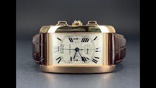 Cartier Tank Americaine Chronograph Rose Gold Silver Dial [upl. by Cope8]