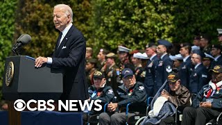 Watch Biden speaks at DDay commemoration ceremony [upl. by Nollad]