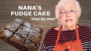 EASY Fudge Cake with Nuts  Nanas Cookery [upl. by Dickey]