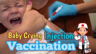 Baby 10 month age injection video  Baby crying vaccination inject at hospital [upl. by Arndt]