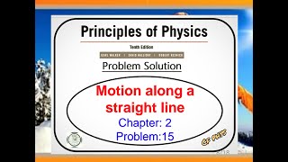 Chapter 2 Motion along a straight line Problem 15 [upl. by Brunella423]