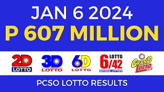 Lotto Result January 6 2024 9pm PCSO [upl. by Hansel167]