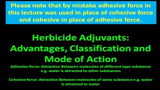 Herbicide Adjuvants Advantages Classification and Mode of Action [upl. by Paulson93]