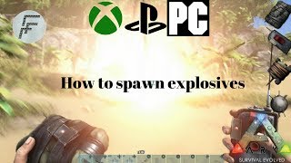 ARK Survival Evolved How to spawn explosives [upl. by Laenahtan381]