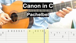 Canon in C Guitar Tutorial Pachelbel Melody Guitar Tab Guitar Lessons for Beginners [upl. by Aseret]