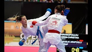 Serap Özçelik Arapoğlu TUR  E Christina Kavakopoulou GRE  Karate1Dubai  Final Kumite 50 Kg [upl. by Ellener107]