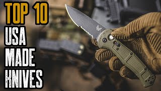 Top 10 Best American Made EDC Pocket Knives 2023 [upl. by Ramin749]