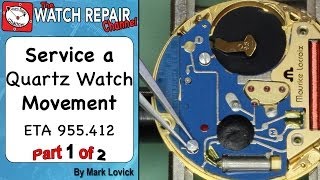 How to service a quartz movement ETA 955 412 Watch repair tutorials [upl. by Zuleika283]