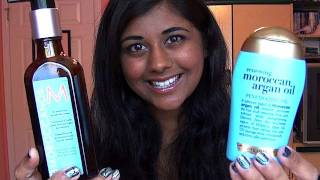 Review Moroccan Oil Hair Treatment vs Organix Renewing Moroccan Argan Oil [upl. by Patti167]