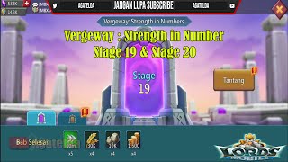 Vergeway strenght in numbers stage 19 amp stage 20 Lords Mobile [upl. by Ecinahc]