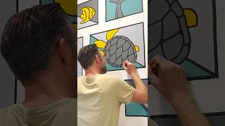 Ocean Themed Mural ft marine biologist Joan Murrell Owens Part 5 mural art wallpainting [upl. by Adaurd]