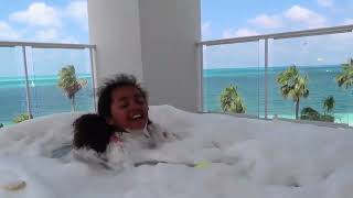 Bad Baby Tiana Real Food Fight Temper Tantrum and Messy Bubble BathTub in Hotel REUPLOAD [upl. by Ovid]