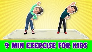 9 Min Exercise For Kids  Home Workout [upl. by Atilrep]