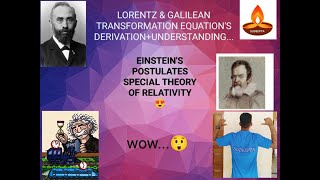 LORENTZ amp GALILEAN TRANSFORMATION EQUATIONSDERIVATION UNDERSTANDINGSimultaneously ♥️😍 [upl. by Dadirac]