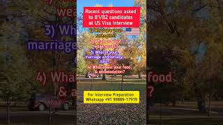 Recent questions asked to B1B2 candidates at US Visa Interview 🇺🇲  US TouristVisitor Visa usa [upl. by Burne]