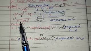 Ibuprofen IUPAC nameChemical structureNSAID242Methylpropylphenylpropanoic acid [upl. by Aldwon998]