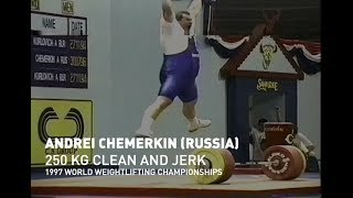 Andrei Chemerkin Russia 250 kg clean and Jerk [upl. by Oswell]