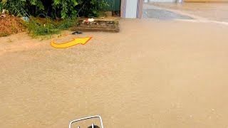 Massive Water Flooding Street Drain Unclogging Storm Drains Heavy Rain [upl. by Papert]