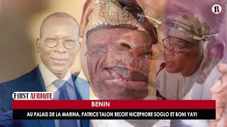 BENIN  AU PALAIS DE LA MARINA PATRICE TALON REҪOIT NICEPHORE SOGLO ET BONI YAYI [upl. by Maxwell]