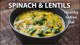 Spinach and Lentil Recipe  Easy Vegetarian amp Vegan Meals  Lentil Curry [upl. by Maisel]