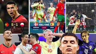 Portugal 51 Poland😎Ronaldo Bicycle kick😱Denmark 12 Spain❤️❤️Scotland 10 Croatia 😱All Nations Le [upl. by Nomal]