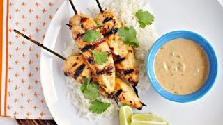 Thai Chicken Satay and Peanut Sauce  Ginger Coconut Rice [upl. by Rheingold871]