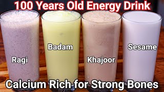 100 Years Old Healthy Energy Drinks  High Calcium Drinks Recipe 4 Ways For Stronger Bones amp Muscles [upl. by Ianteen]