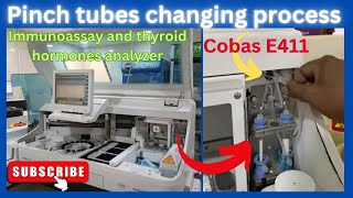 Pinch tubes changing process at cobas e411  medicallabtechnologysajal6903 [upl. by Godliman]