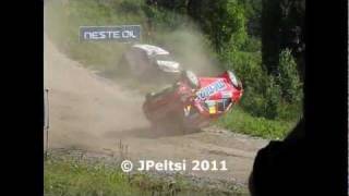 Neste rally Finland 2011 SS4 Hassi Oleksandr Saliuks crash [upl. by Hanae]