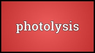 Photolysis Meaning [upl. by Ecirtnahc]