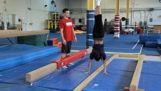 Back Walkover on Balance Beam Drills  Gymnastics Lessons [upl. by Annoj377]