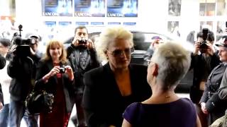 Queer As Folk star Sharon Gless arrives outside the Ed Mirvish Theatre flanked by t [upl. by Lynsey]